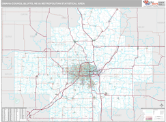 Omaha-Council Bluffs Metro Area Digital Map Premium Style